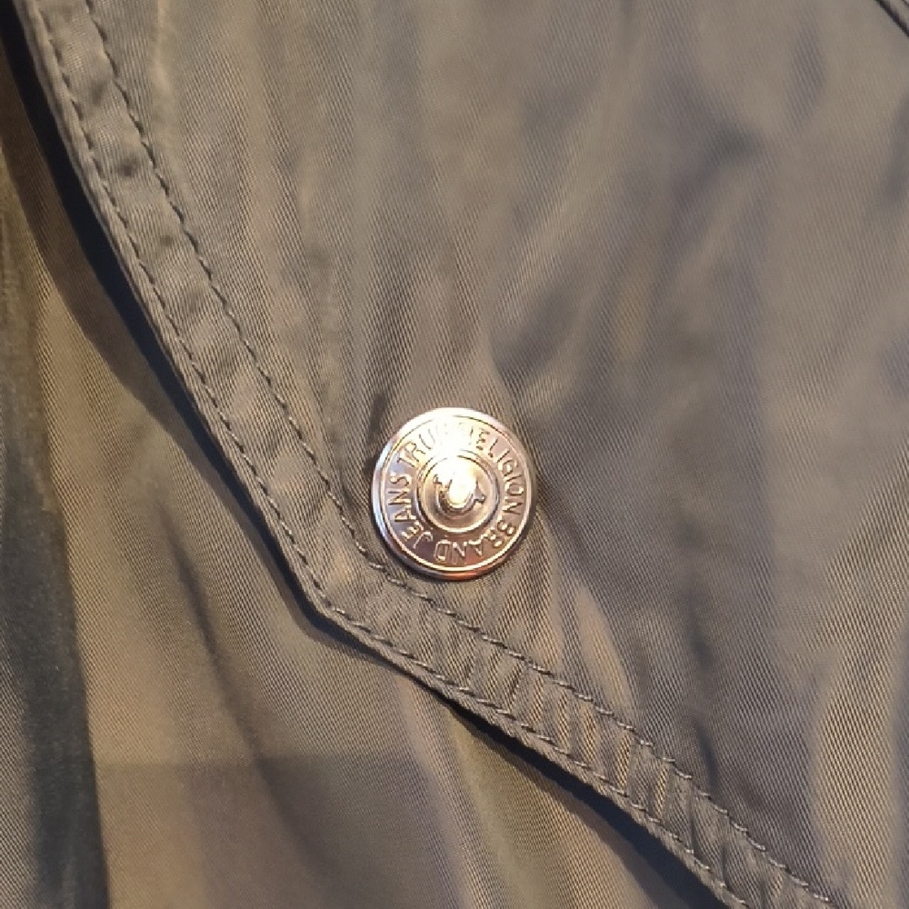 True Religion Women’s Long Bomber Jacket - Balsam Green - Size S - Picture 7 of 12